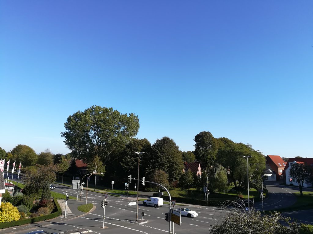 Ausblick von der Galerie der Mühle "Museum Leben am Meer" in Esens.